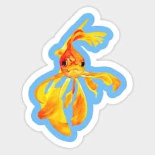 Cute Fantail Goldfish Vector Art Sticker